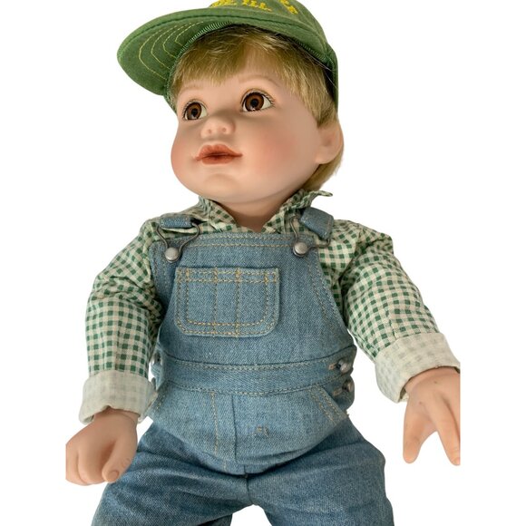 VTG 90s Danbury Mint Americana Farm Porcelain Bendable Dolls Set Of 3 L10133 - Picture 3 of 7